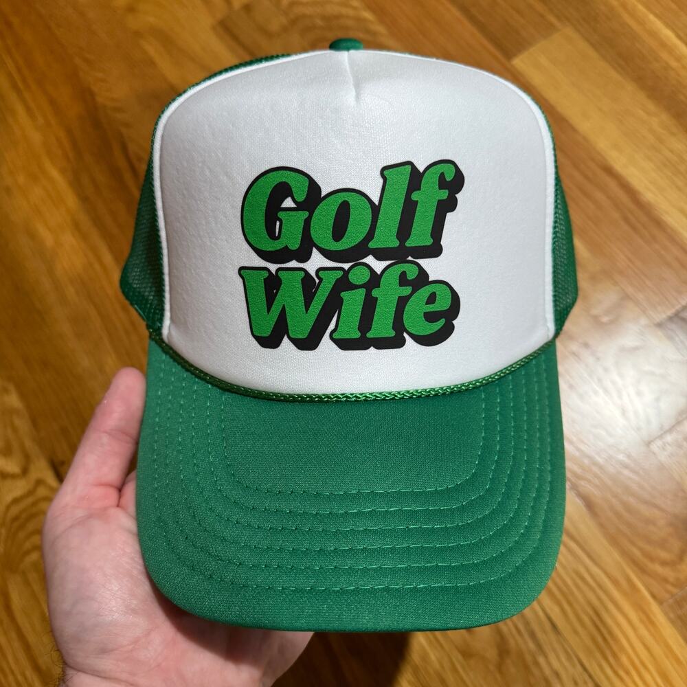 Trucker Hat Golf Wife Vintage Style Womens Snapback Green White Preppy